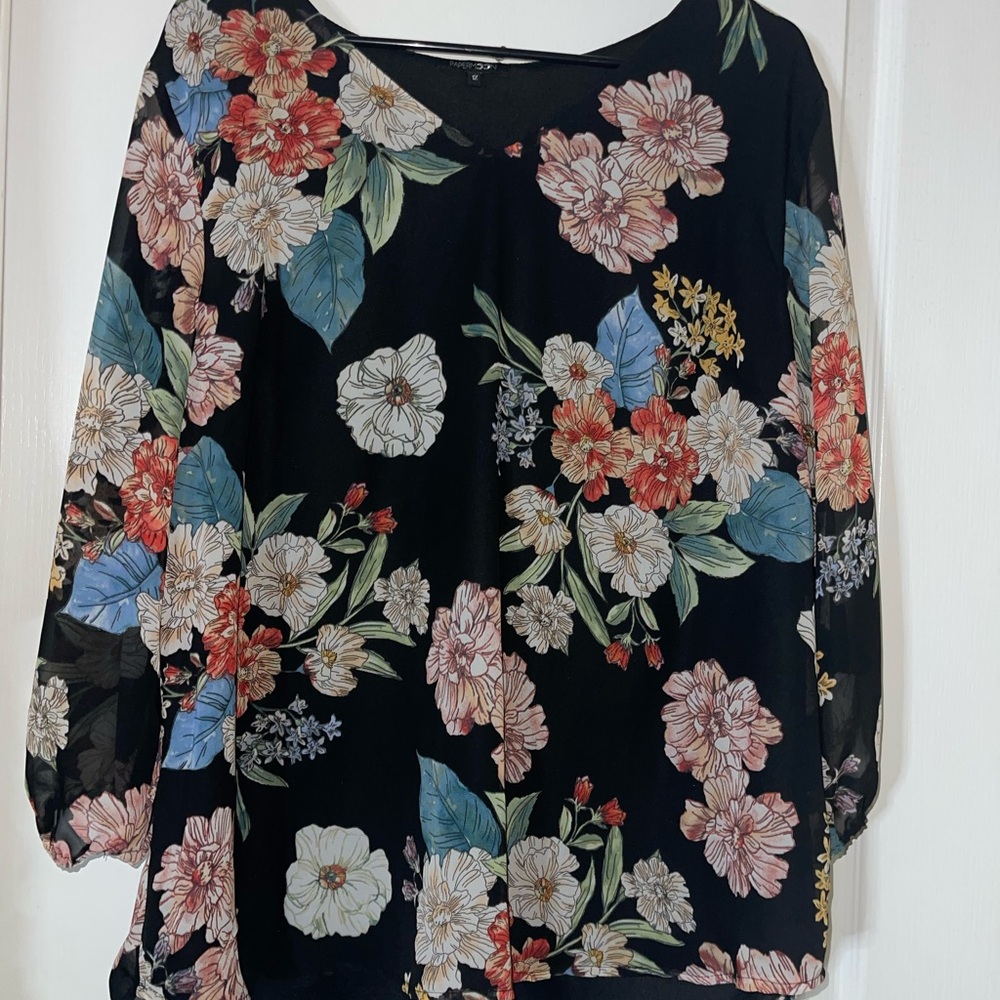 Floral Black Women's Top